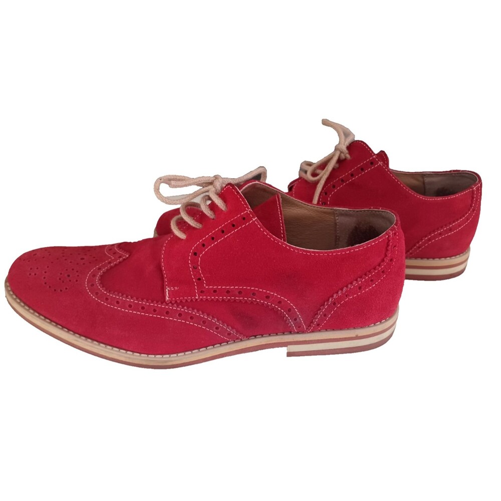 Prima L'Uomo Mens Red (NOT BLUE!) Suede Shoes Sz EU 41 (8 US)